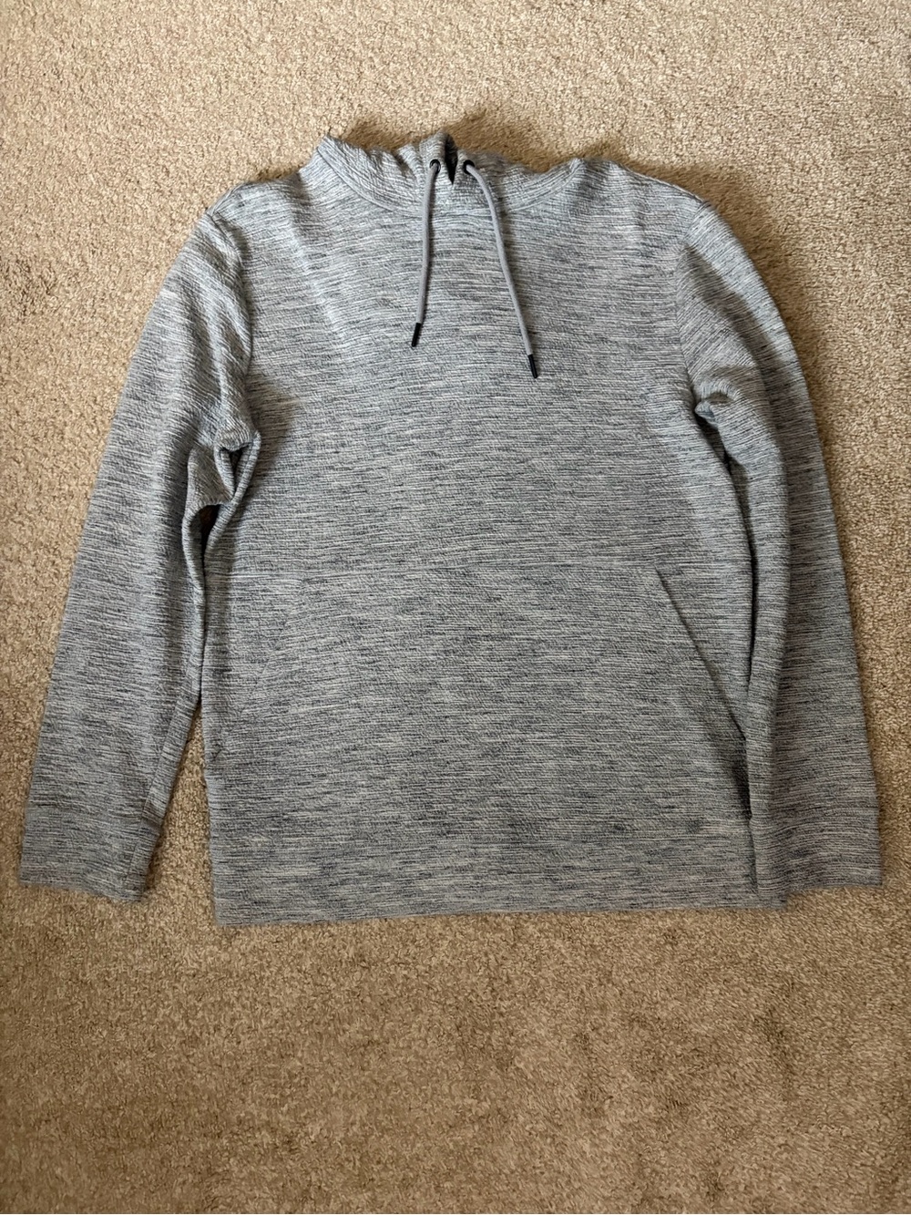 Heather Gray Pullover Hoodie with Drawstring
